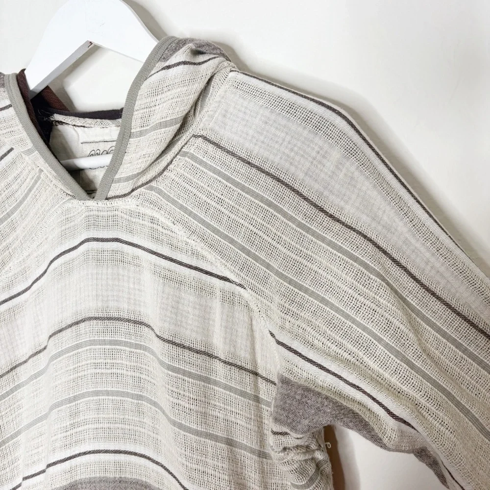 Ace & Jig Baja Hoodie Striped Cotton Gauze Neutral Boho Top Size Small - Picture 2 of 6